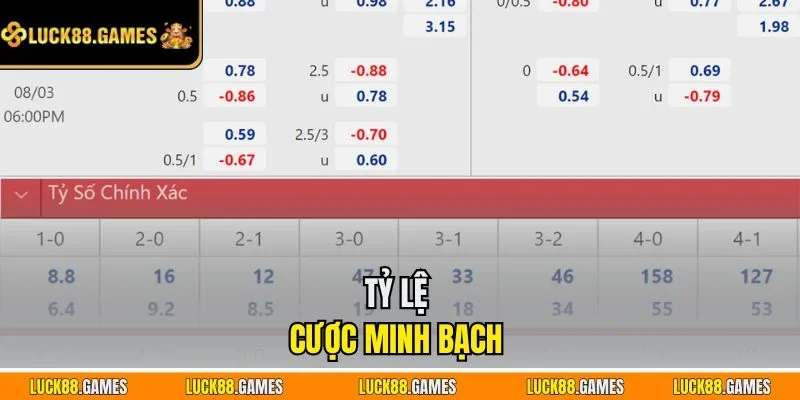 Tỷ lệ cược minh bạch 
